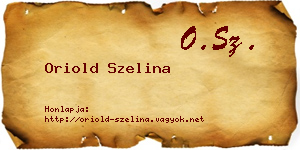 Oriold Szelina névjegykártya